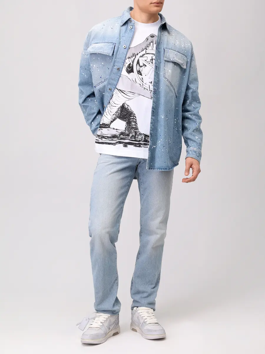 Футболка хлопковая OFF-WHITE OMAA120S25JER0050110 Белый  Фото 2