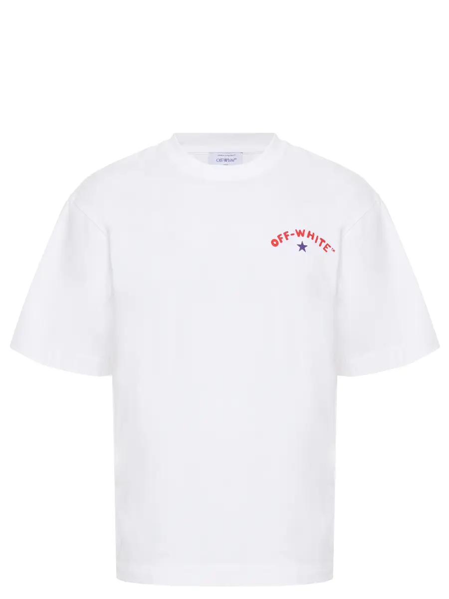 Футболка хлопковая OFF-WHITE OMAA120S25JER0080110 Белый 