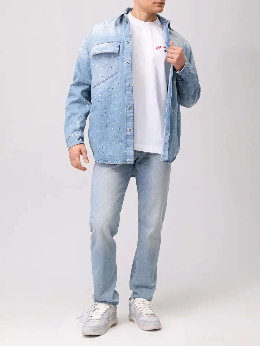 Футболка хлопковая OFF-WHITE OMAA120S25JER0080110 Белый  Фото 2