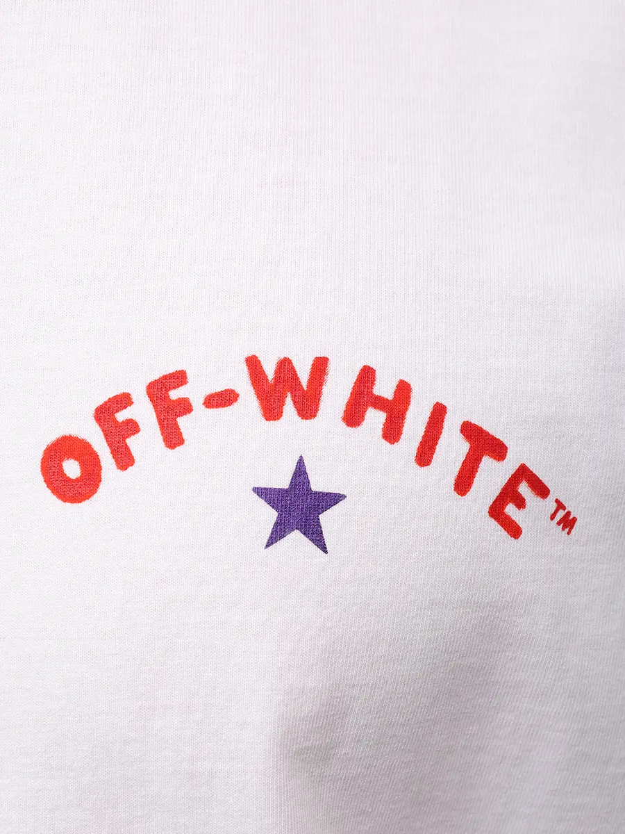 Футболка хлопковая OFF-WHITE OMAA120S25JER0080110 Белый  Фото 6