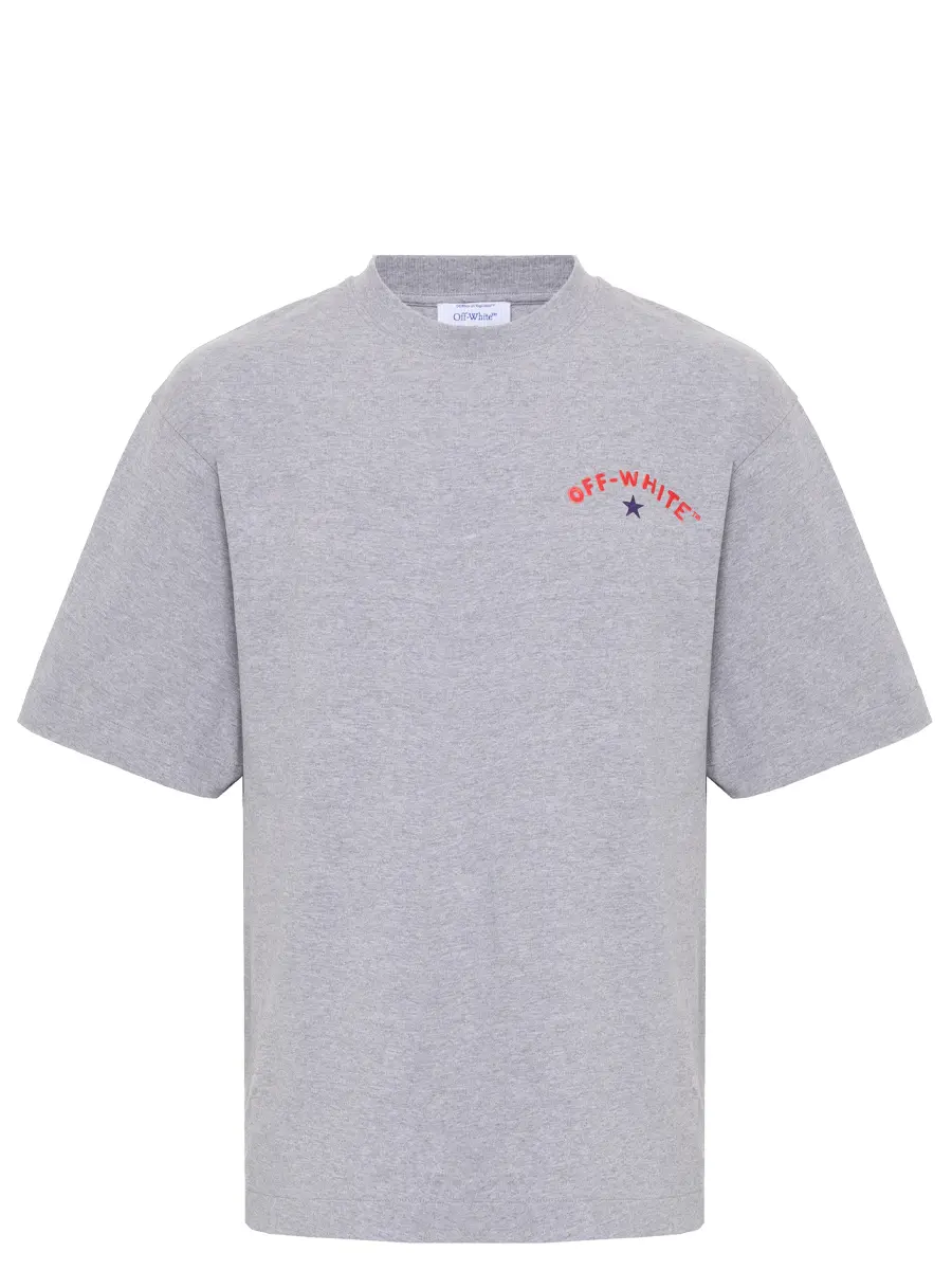 Футболка хлопковая OFF-WHITE OMAA120S25JER0080810 Серый 