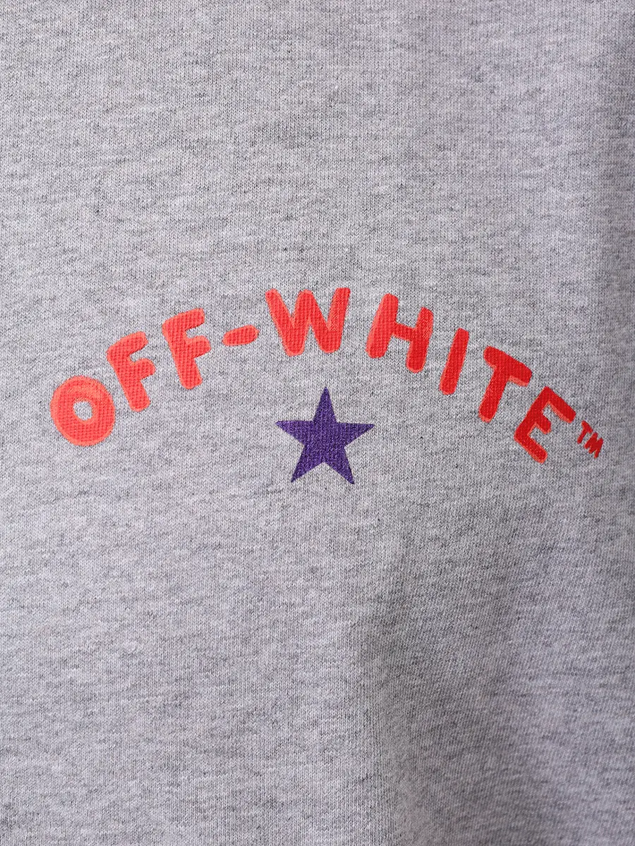 Футболка хлопковая OFF-WHITE OMAA120S25JER0080810 Серый  Фото 6