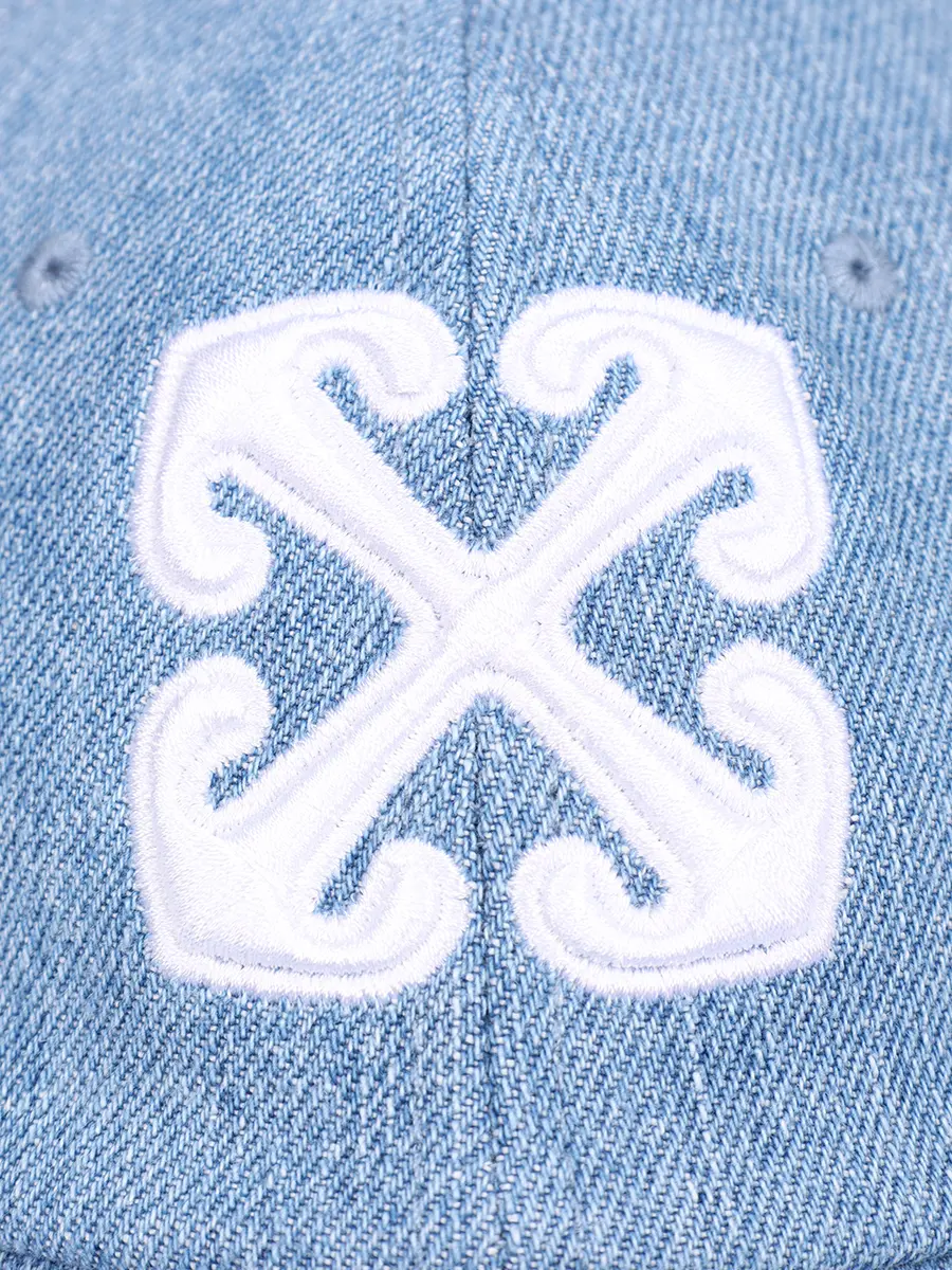 Бейсболка хлопковая OFF-WHITE OWLA017S25DEN0024001 Голубой  Фото 3