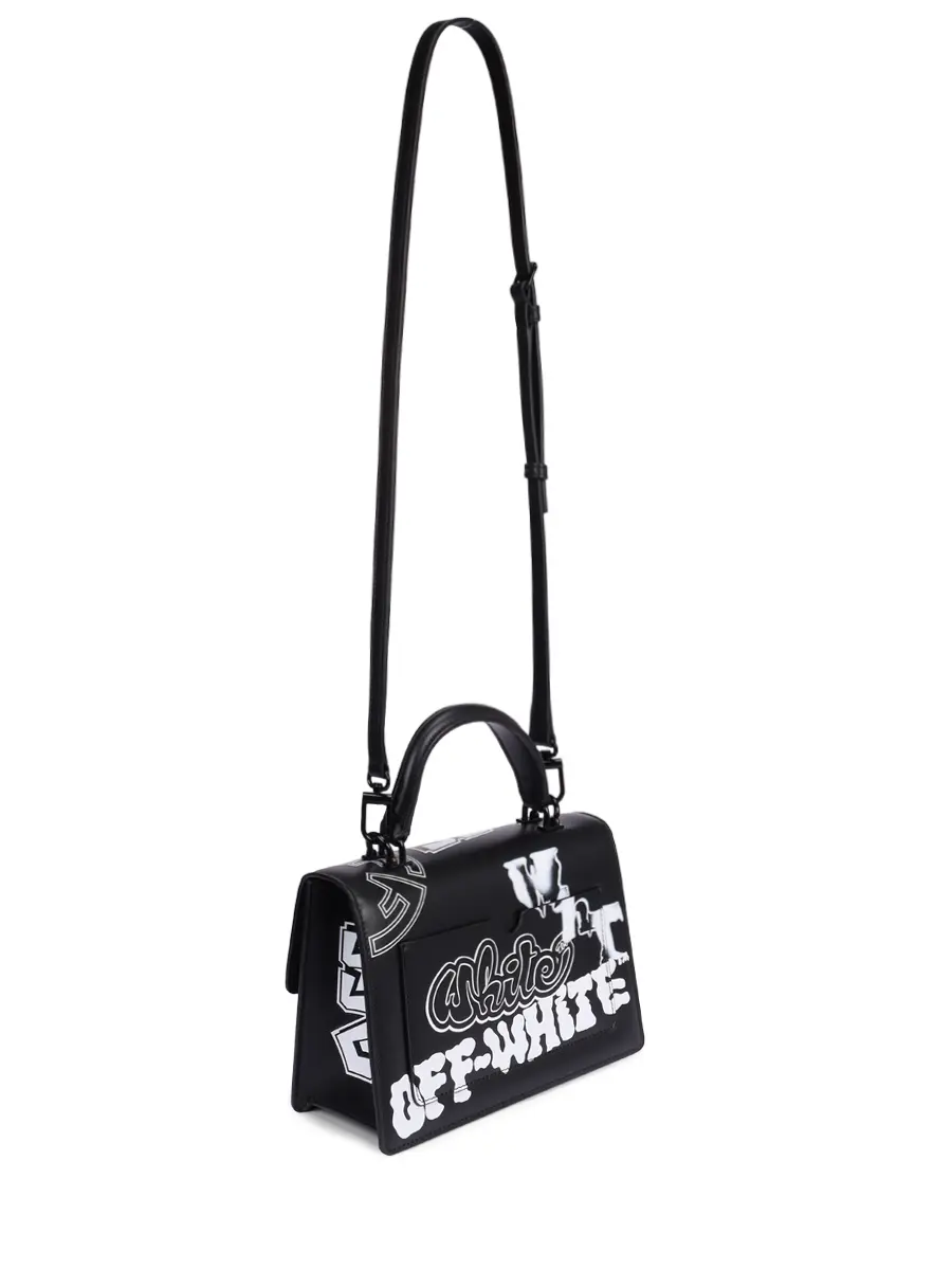 Сумка кожаная Off-White Jitney 1.4 OFF-WHITE OWNP062S25LEA0021001 Черный  Фото 3