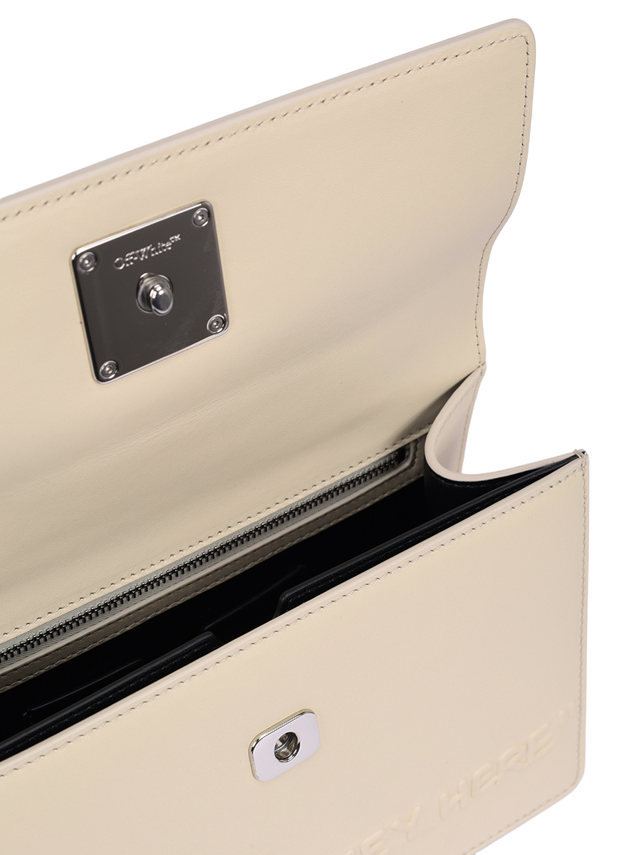 Сумка кожаная Jitney 1.4 OFF-WHITE OWNP062S25LEA0046100 Бежевый  Фото 4