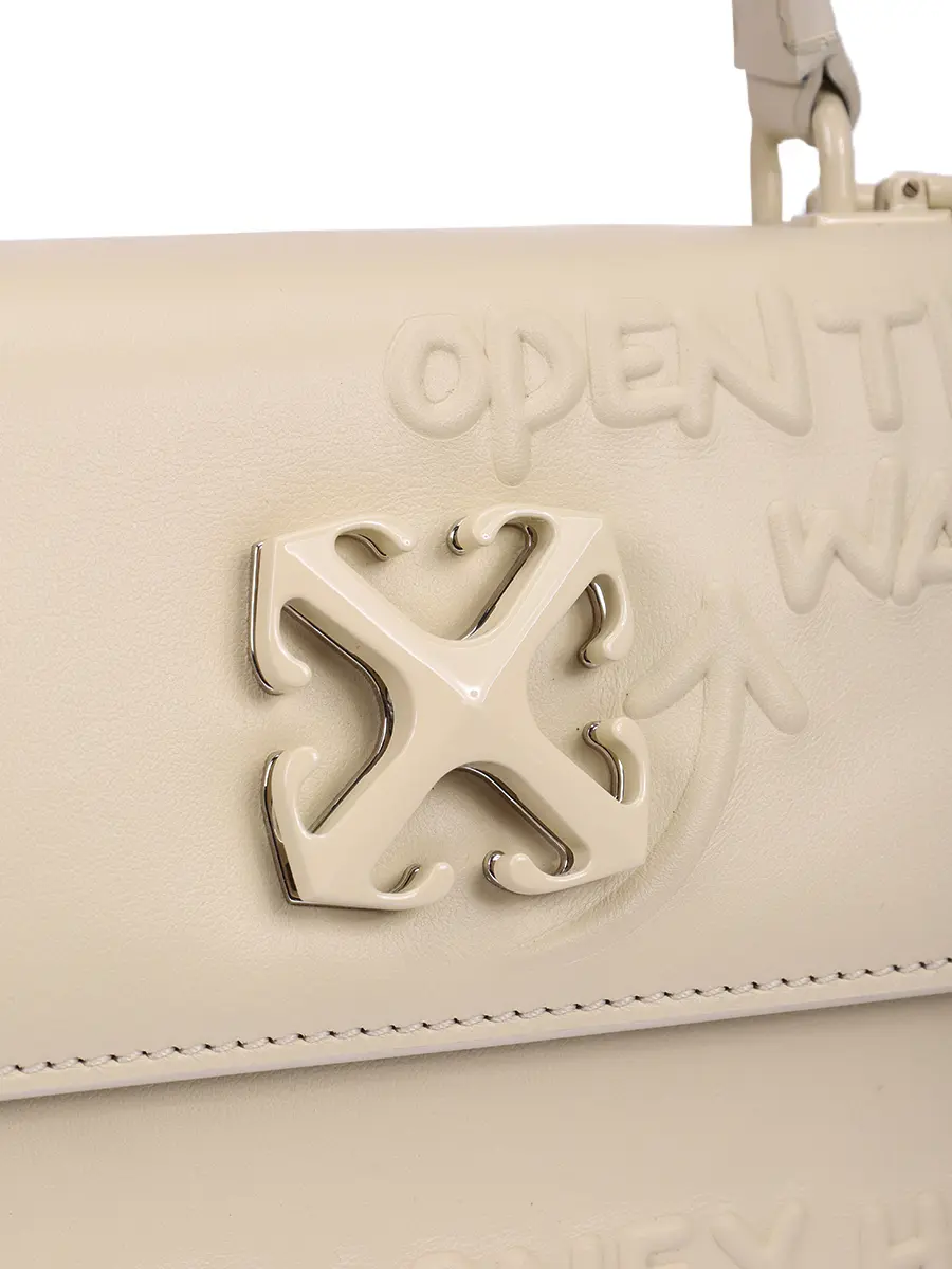 Сумка кожаная Jitney 1.4 OFF-WHITE OWNP062S25LEA0046100 Бежевый  Фото 5