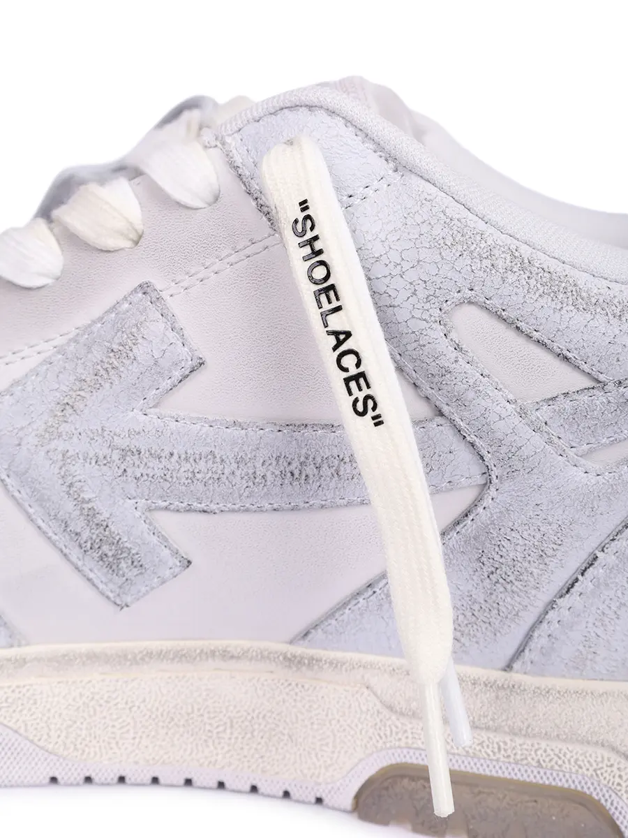 Кеды комбинированные Out of Office OFF-WHITE OMIA189C99LEA0140101 Серый  Фото 5