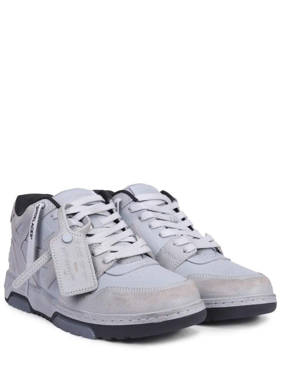 Кеды комбинированные Out of Office OFF-WHITE OMIA189S25LEA0060510 Серый  Фото 2