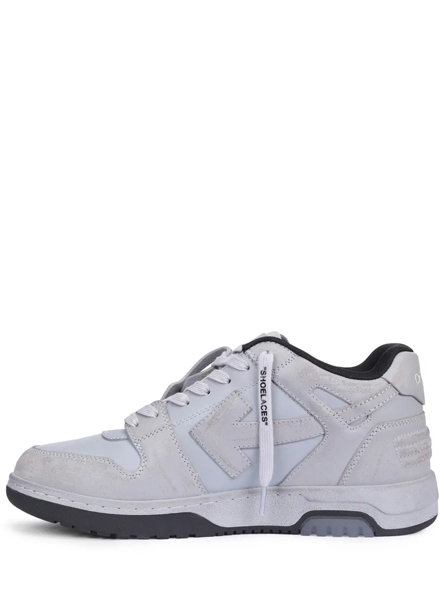 Кеды комбинированные Out of Office OFF-WHITE OMIA189S25LEA0060510 Серый  Фото 3