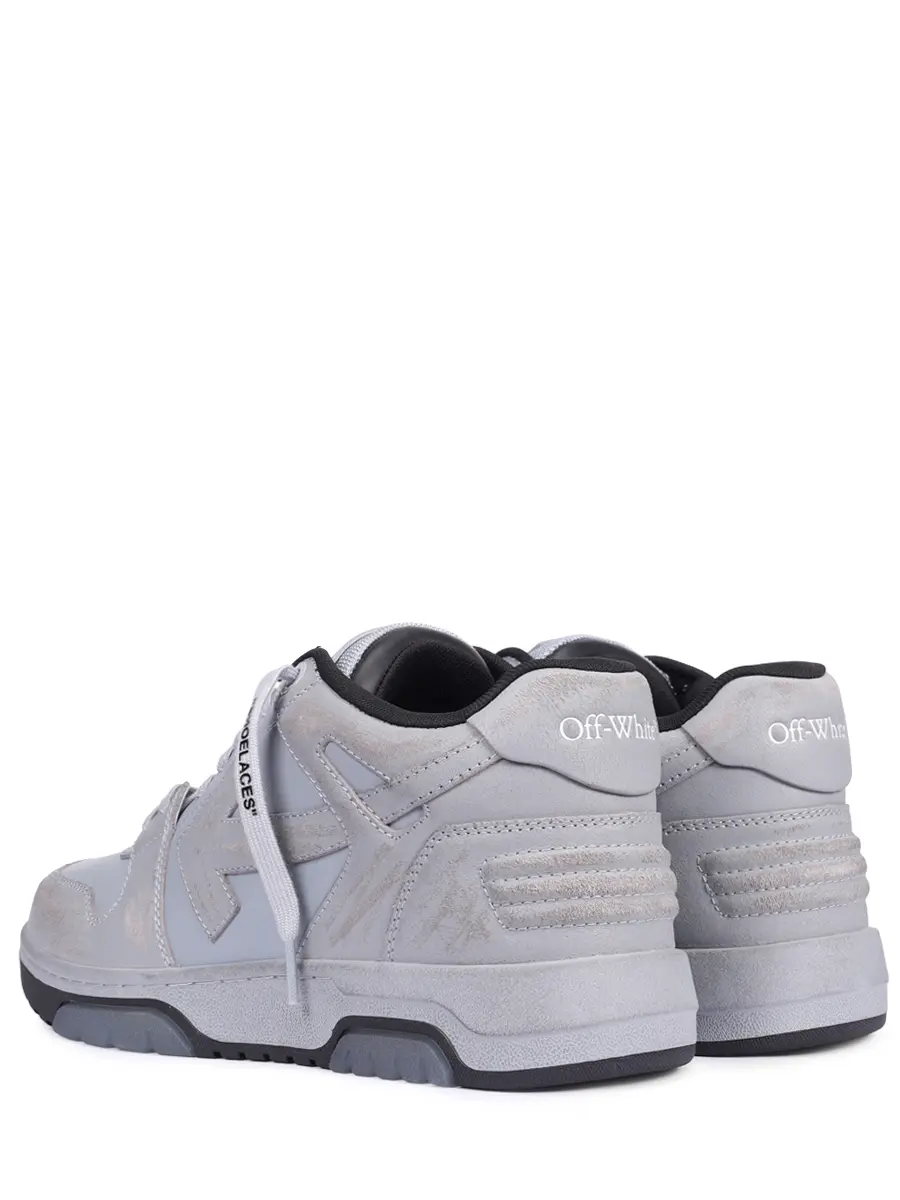 Кеды комбинированные Out of Office OFF-WHITE OMIA189S25LEA0060510 Серый  Фото 4