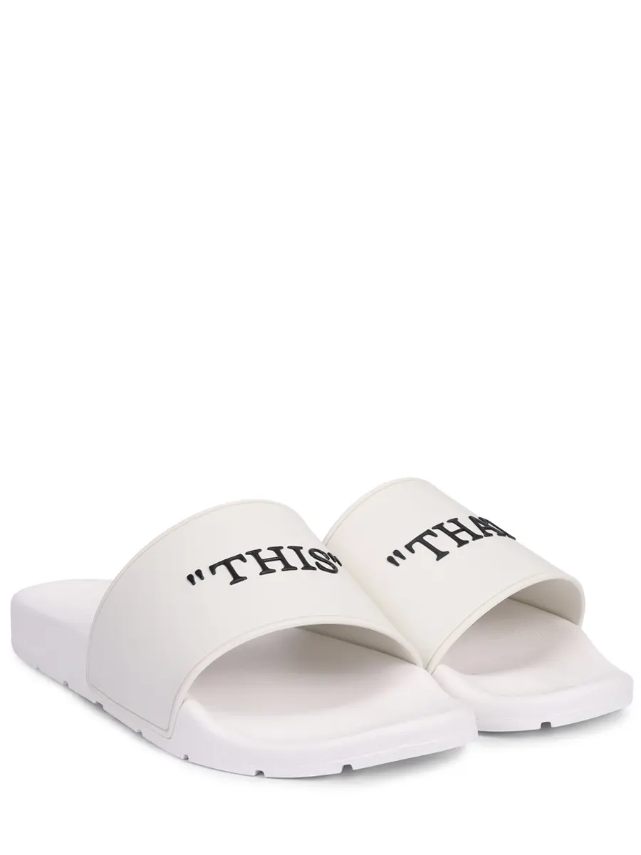 Шлепанцы резиновые OFF-WHITE OMIU003S25MAT0010110 Белый  Фото 2
