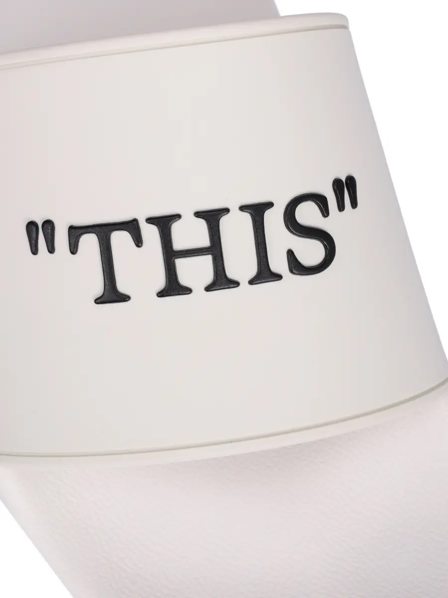 Шлепанцы резиновые OFF-WHITE OMIU003S25MAT0010110 Белый  Фото 5