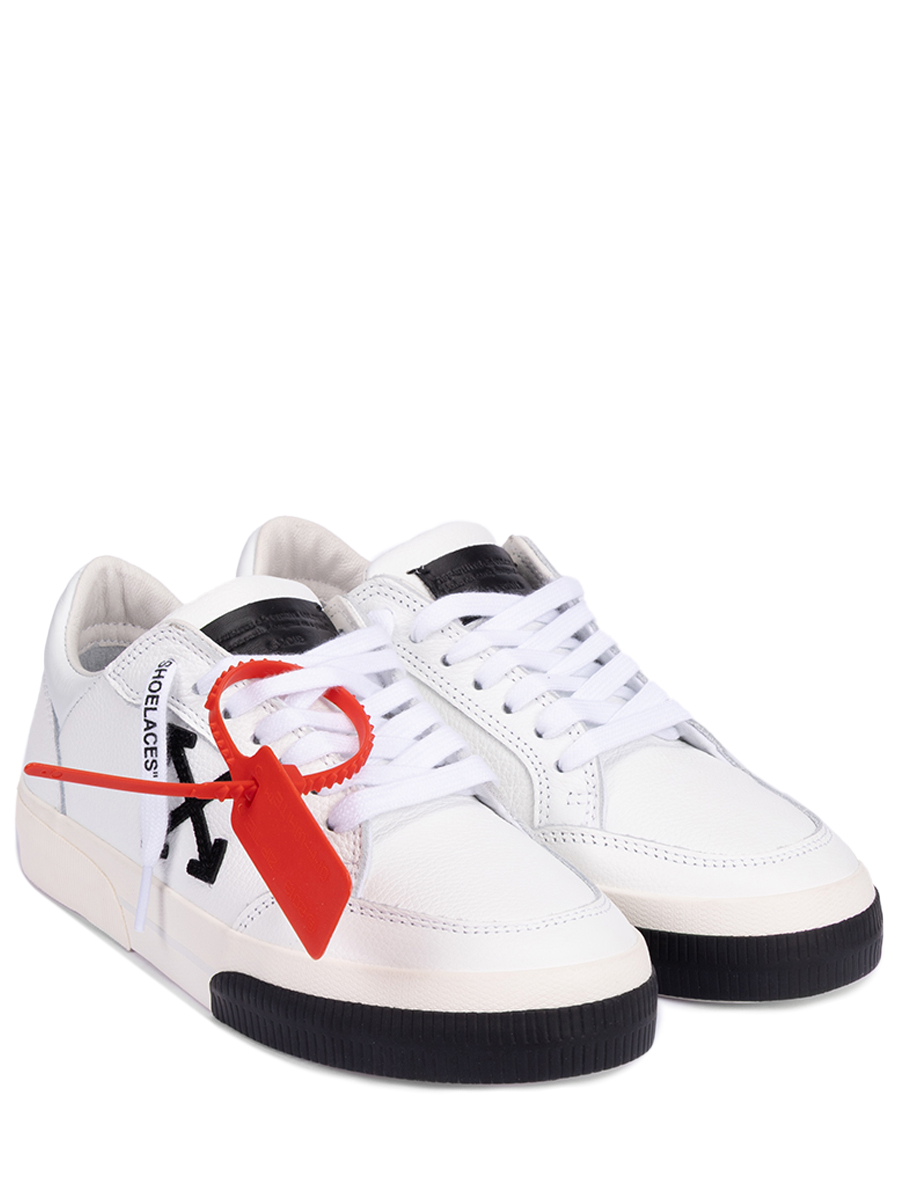 Кеды кожаные New Low Vulcanized OFF-WHITE OWIA288C99LEA0020110 Белый  Фото 2