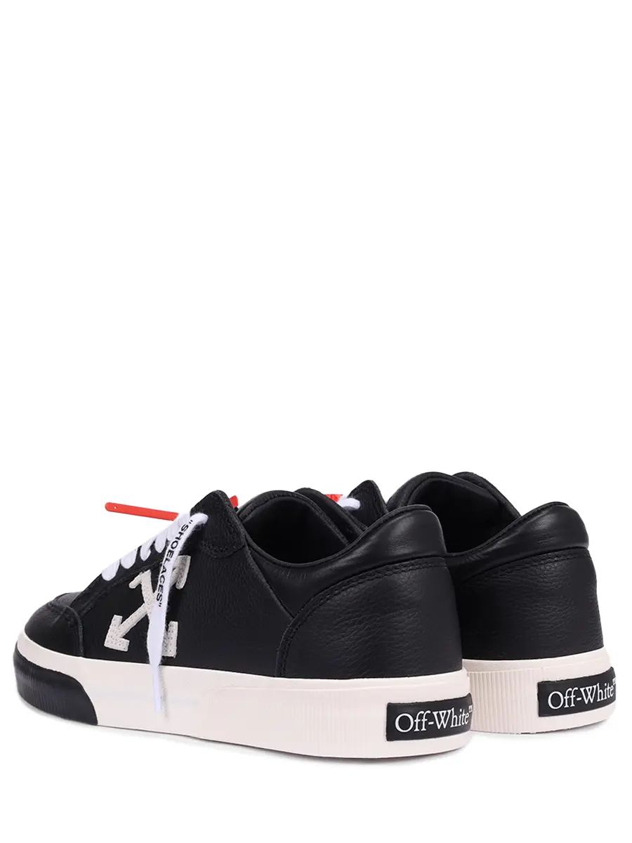 Кеды кожаные New Low Vulcanized OFF-WHITE OWIA288C99LEA0021001 Черный  Фото 4