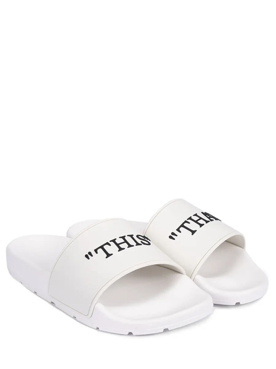 Шлепанцы резиновые OFF-WHITE OWIU003S25MAT0010110 Белый  Фото 2