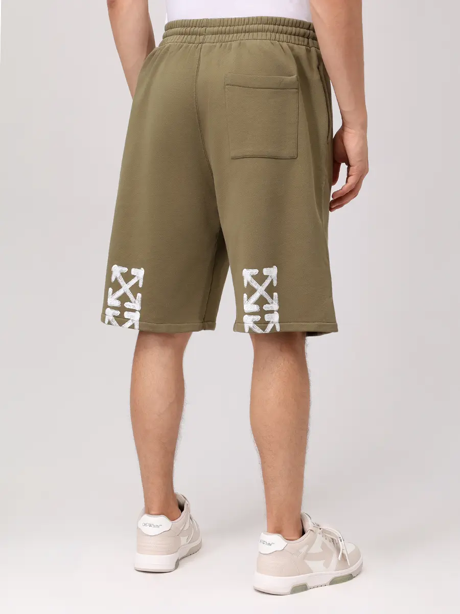 Шорты хлопковые OFF-WHITE OMCI013S25FLE0035601 Хаки  Фото 3