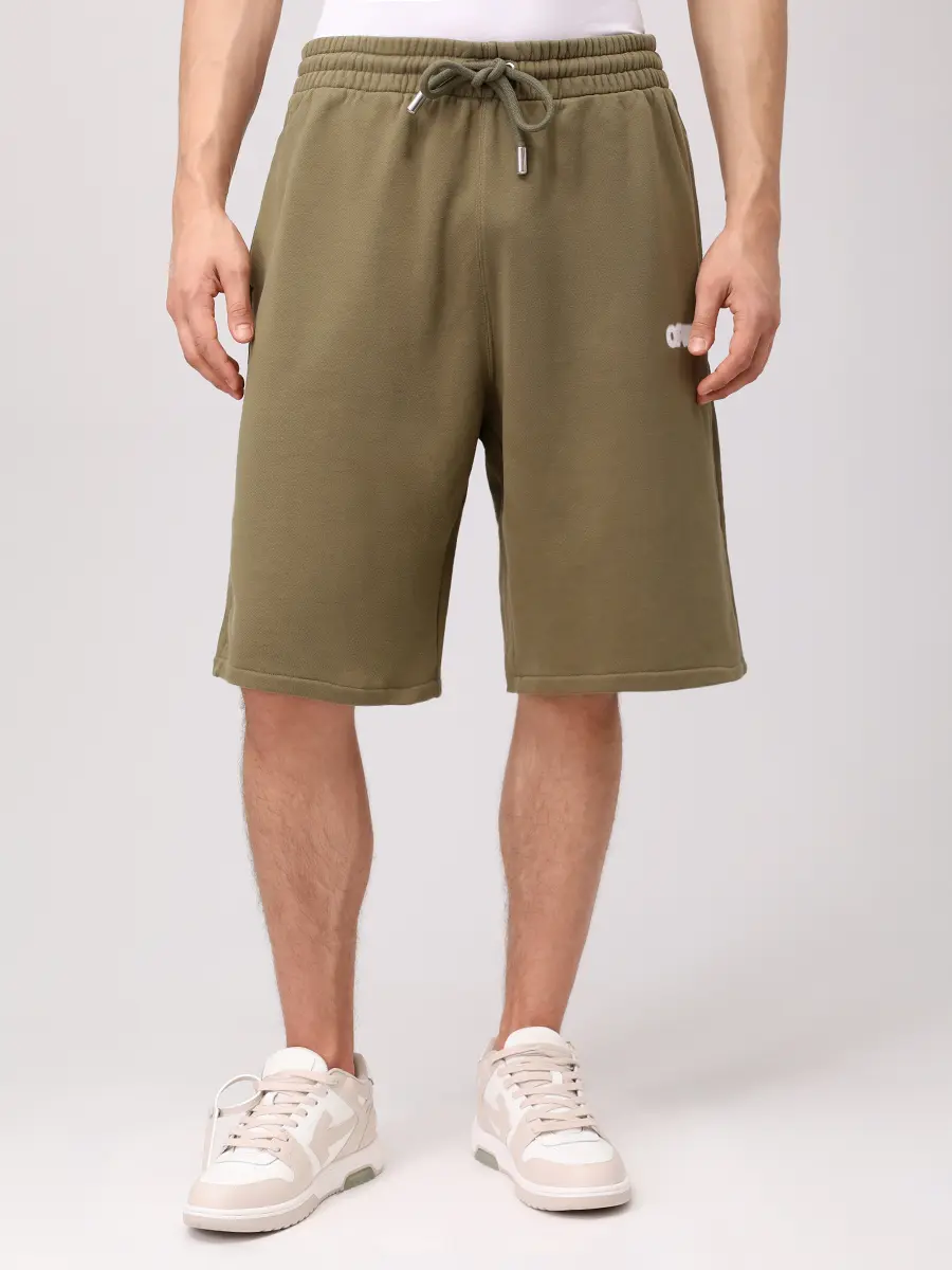 Шорты хлопковые OFF-WHITE OMCI013S25FLE0035601 Хаки  Фото 4