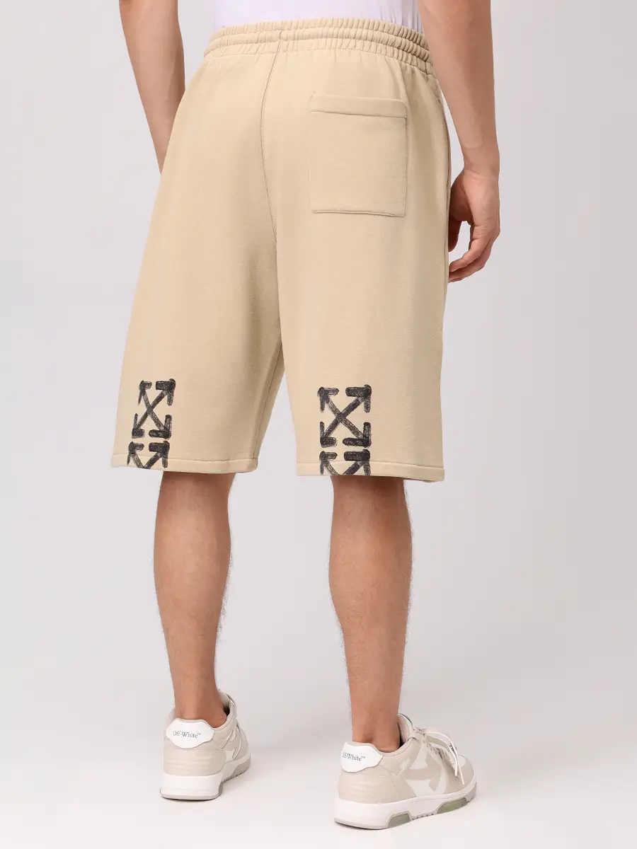 Шорты хлопковые OFF-WHITE OMCI013S25FLE0036110 Бежевый  Фото 3
