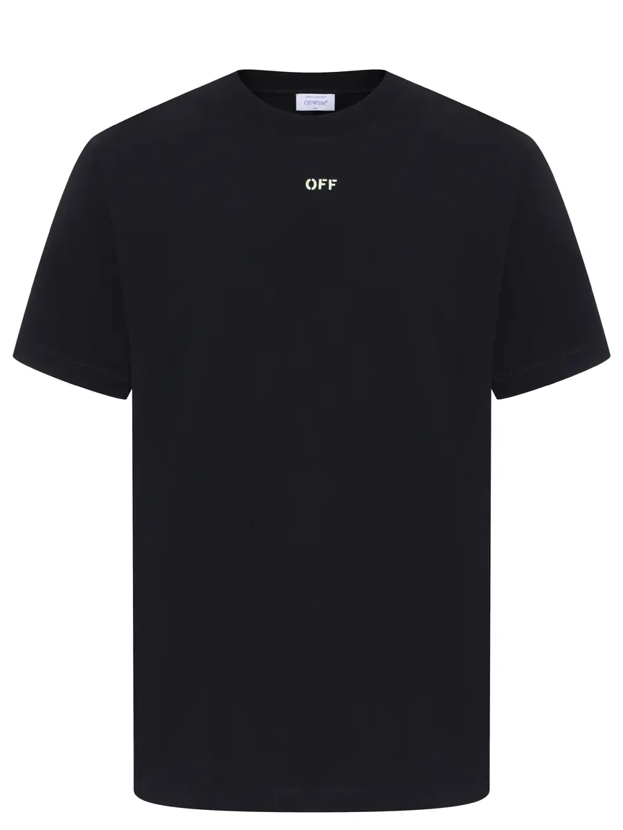 Футболка хлопковая OFF-WHITE OMAA027S25JER00C1014 Черный 