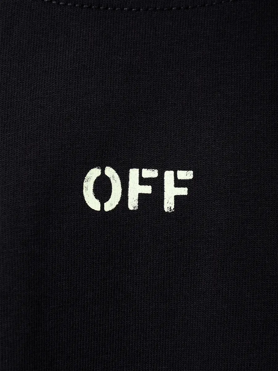 Футболка хлопковая OFF-WHITE OMAA027S25JER00C1014 Черный  Фото 6