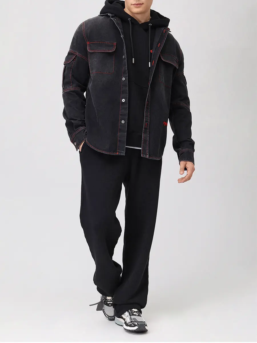 Брюки хлопковые OFF-WHITE OMCH054C99FLE0041011 Черный  Фото 2