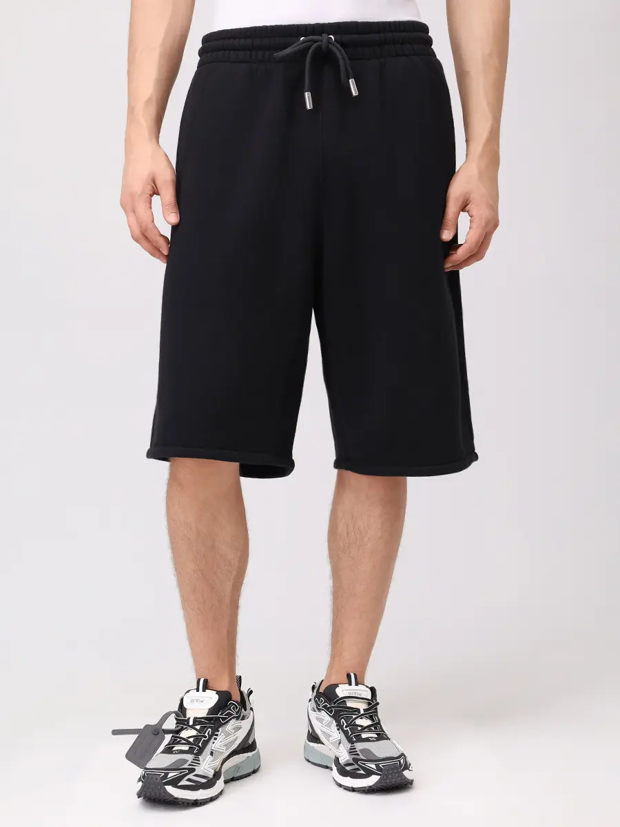 Шорты хлопковые OFF-WHITE OMCI013C99FLE0081011 Черный  Фото 4