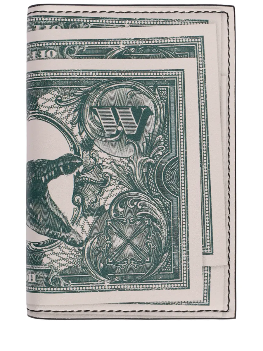 Кошелек кожаный OFF-WHITE OMND09ES25LEA0010157 Зеленый 