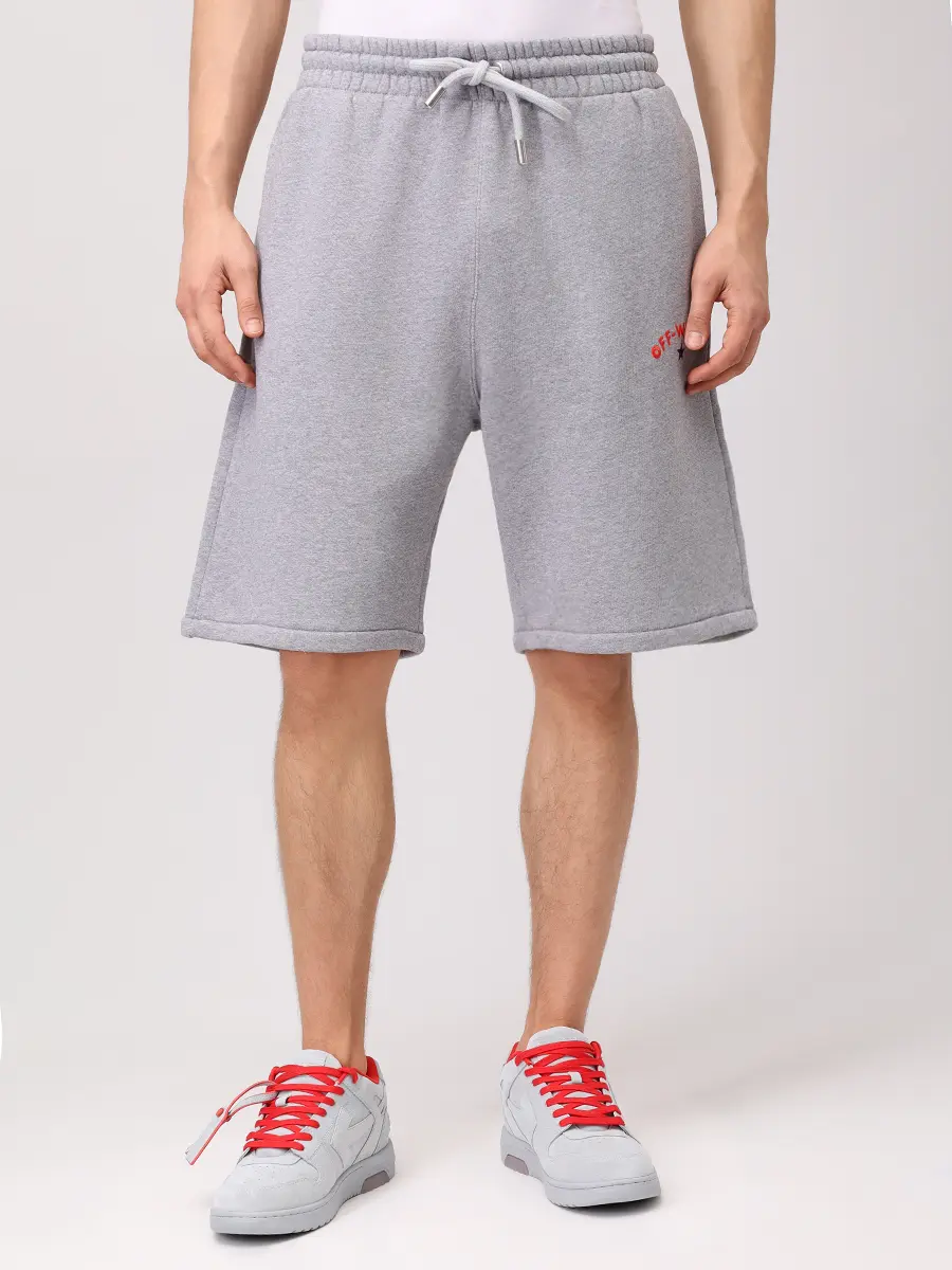 Шорты хлопковые OFF-WHITE OMCI013S25FLE0010820 Серый  Фото 4