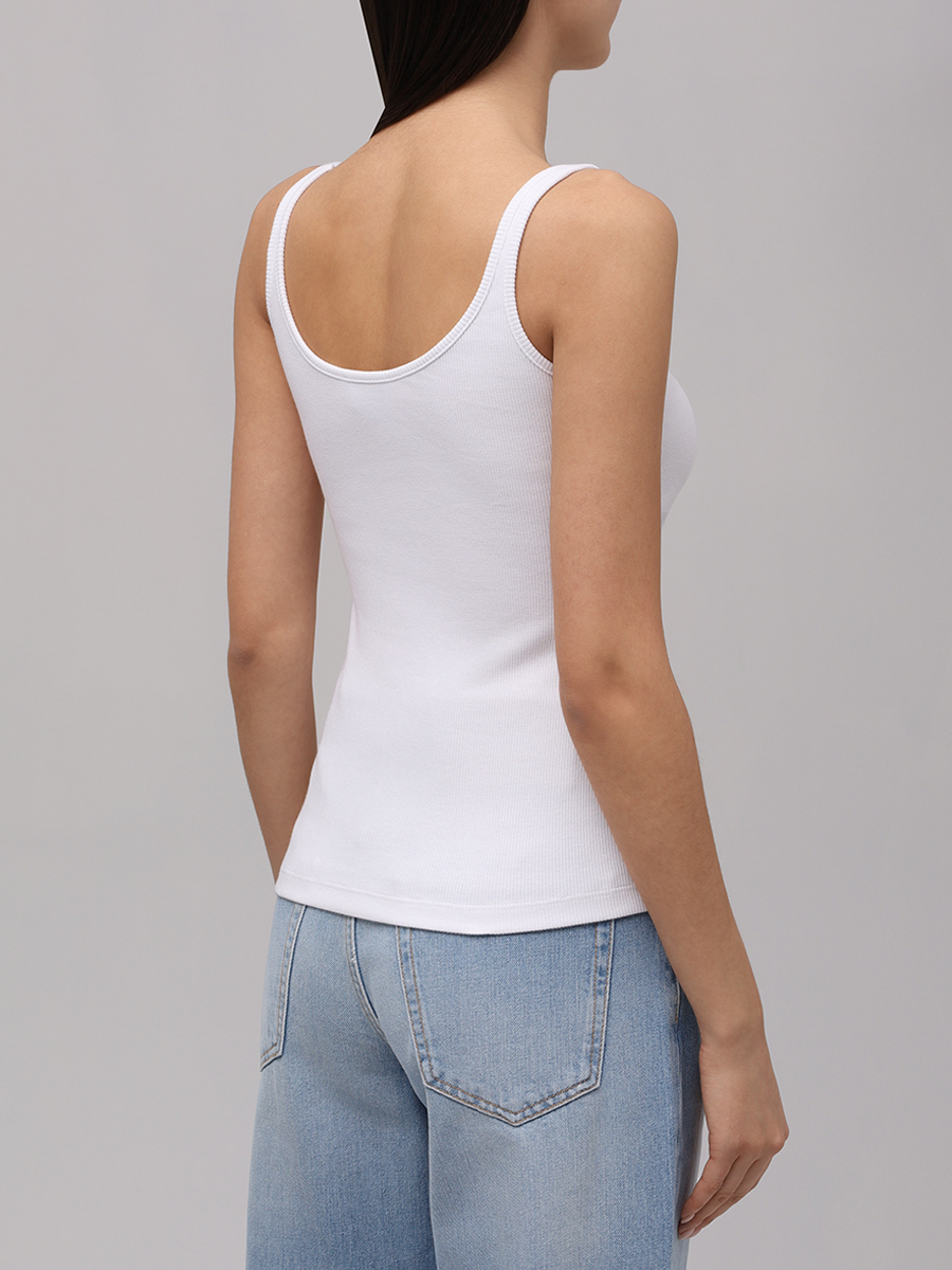 Майка хлопковая OFF-WHITE OWAD072C99JER0020110 Белый  Фото 3