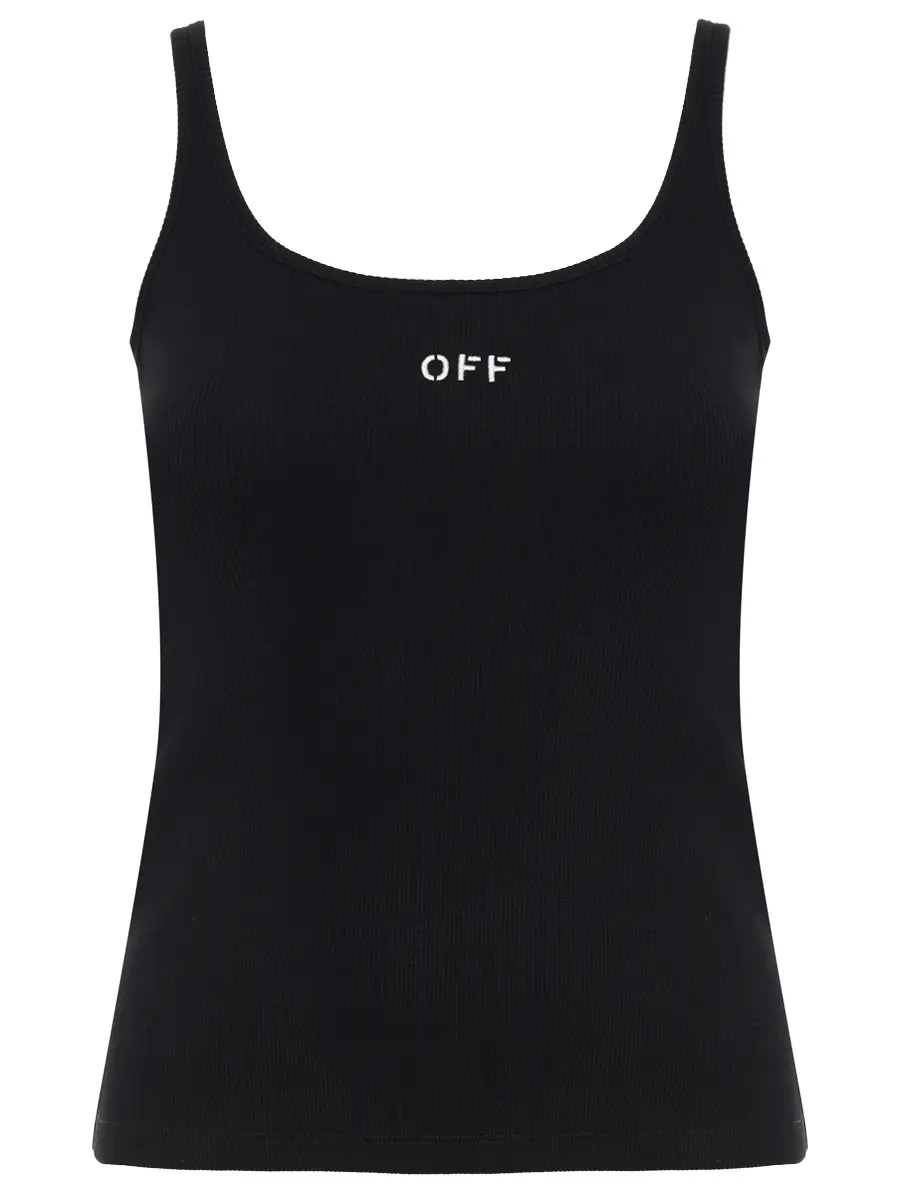 Майка хлопковая OFF-WHITE OWAD072C99JER0021001 Черный 