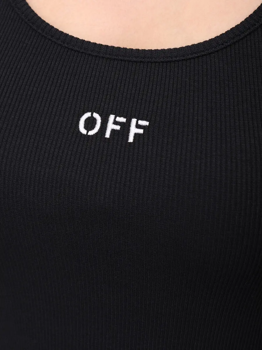 Майка хлопковая OFF-WHITE OWAD072C99JER0021001 Черный  Фото 6