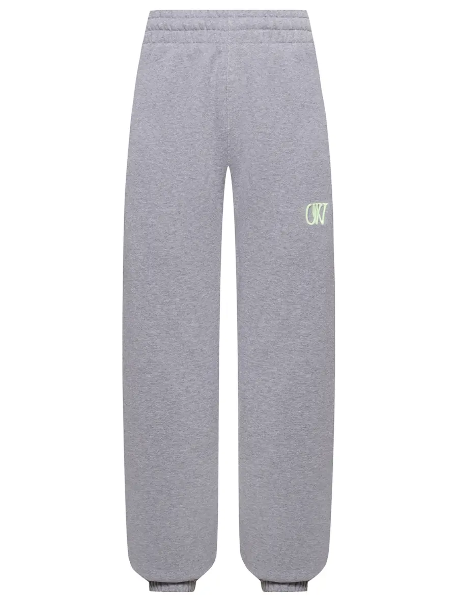 Брюки хлопковые OFF-WHITE OWCH006S25FLE0010514 Серый 