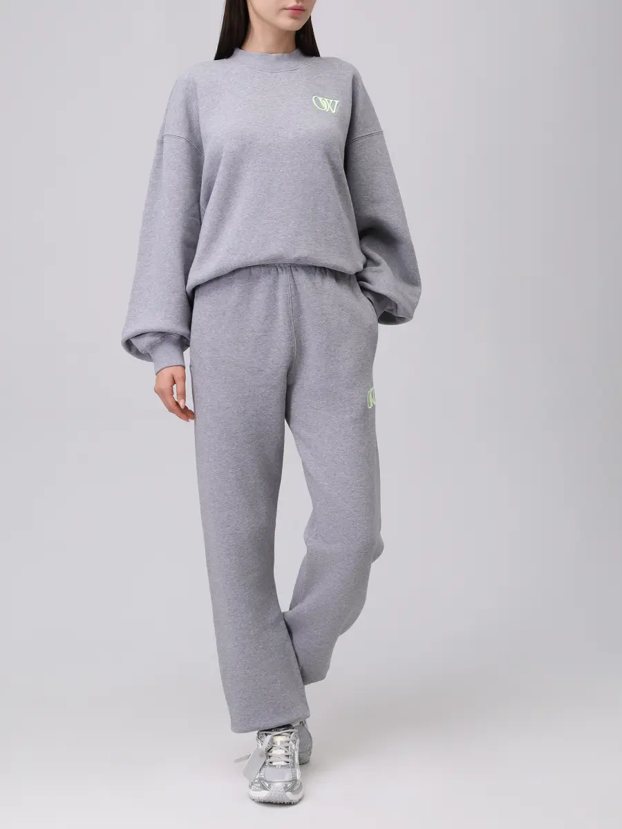 Брюки хлопковые OFF-WHITE OWCH006S25FLE0010514 Серый  Фото 2