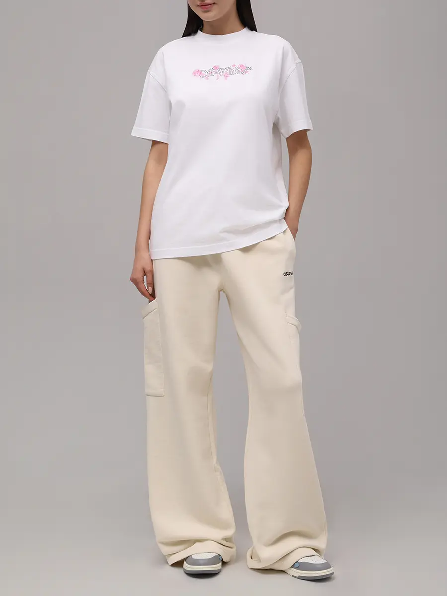 Футболка хлопковая OFF-WHITE OWAA089S25JER0030101 Белый  Фото 2
