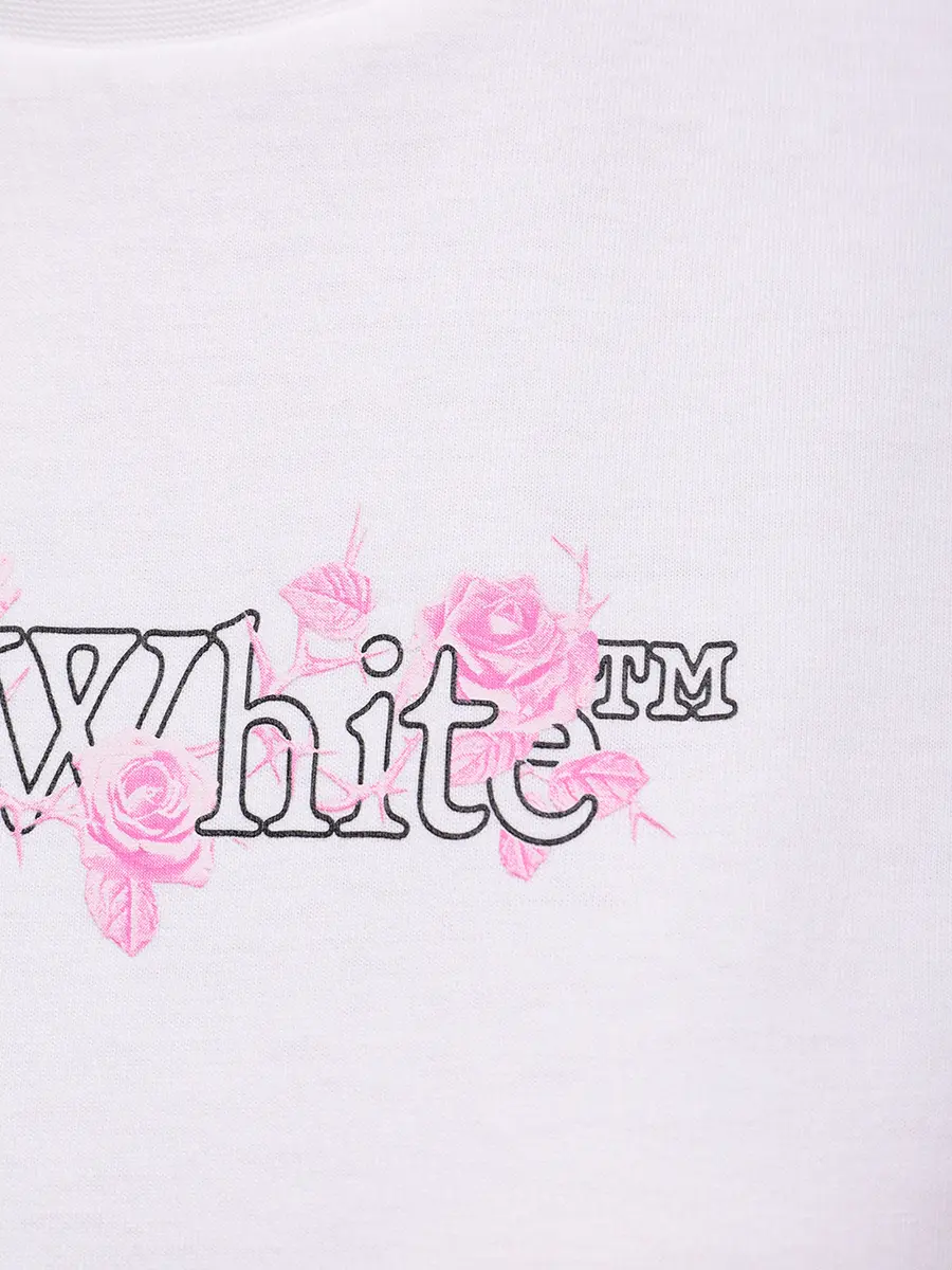Футболка хлопковая OFF-WHITE OWAA089S25JER0030101 Белый  Фото 6