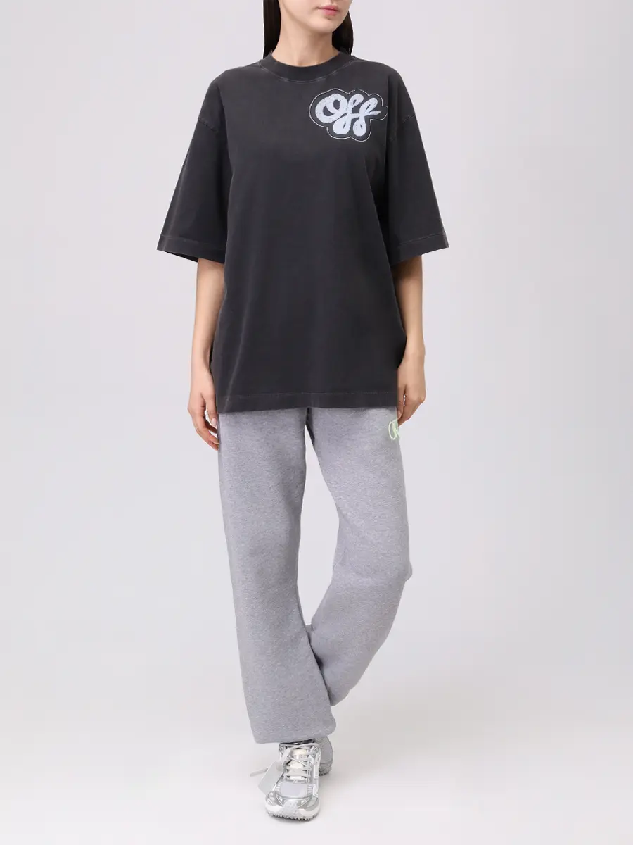 Футболка хлопковая OFF-WHITE OWAA134S25JER0030742 Черный  Фото 2