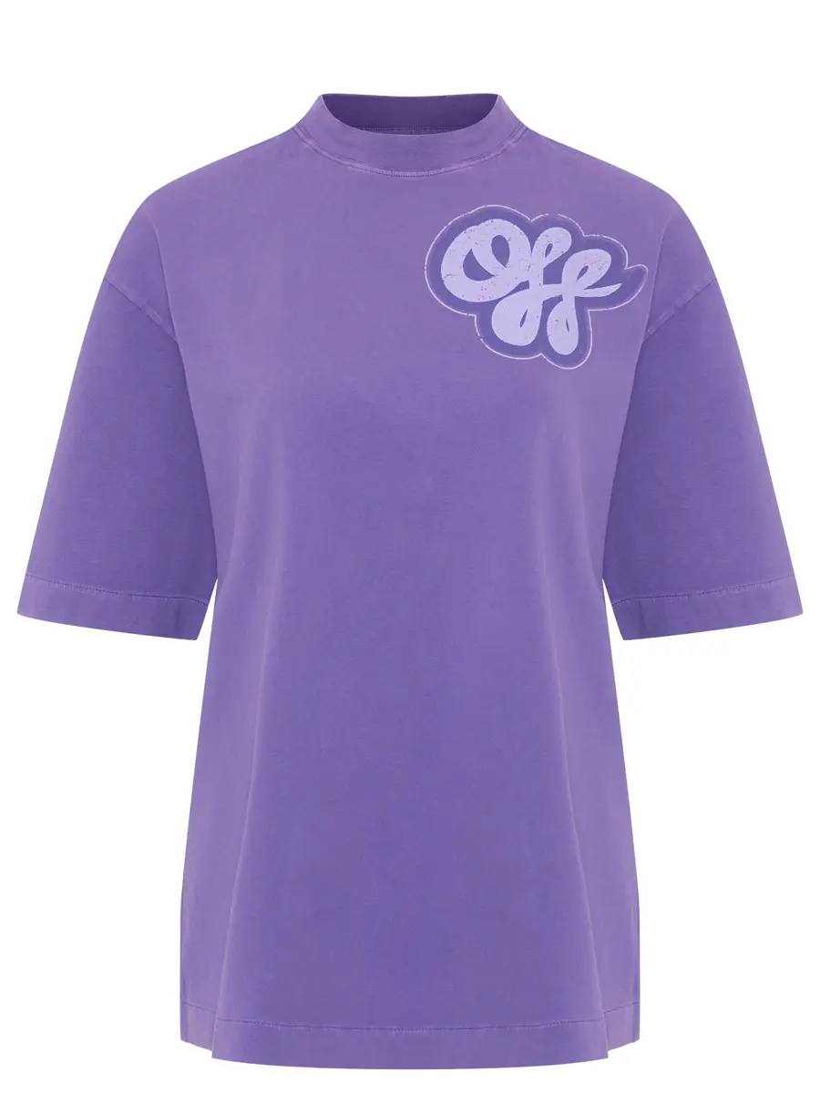 Футболка хлопковая OFF-WHITE OWAA134S25JER0033749 Фиолетовый 
