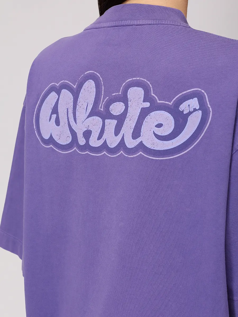 Футболка хлопковая OFF-WHITE OWAA134S25JER0033749 Фиолетовый  Фото 5