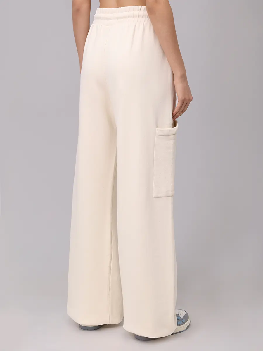 Брюки хлопковые OFF-WHITE OWCH025S25FLE0020B10 Кремовый  Фото 3