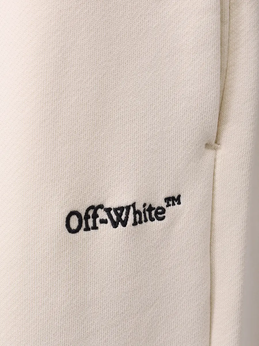 Брюки хлопковые OFF-WHITE OWCH025S25FLE0020B10 Кремовый  Фото 6