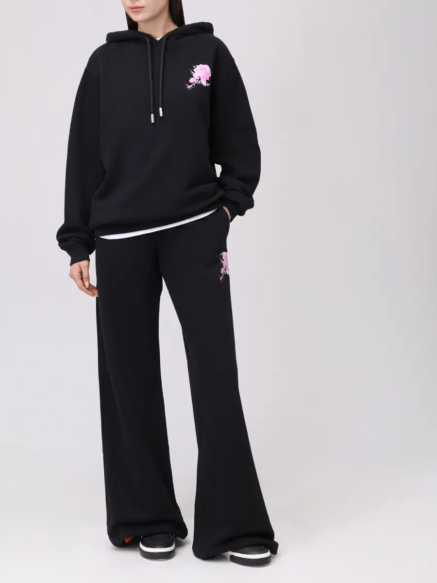Брюки хлопковые OFF-WHITE OWCH022S25FLE0011001 Черный  Фото 2