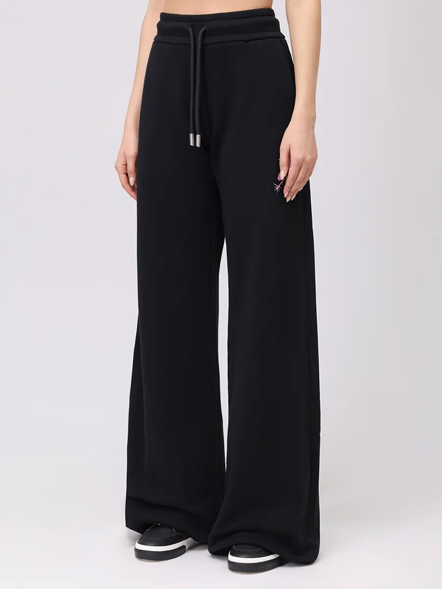 Брюки хлопковые OFF-WHITE OWCH022S25FLE0011001 Черный  Фото 4