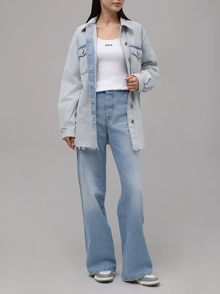 Джинсы хлопковые OFF-WHITE OWYA062S25DEN0014001 Голубой  Фото 2