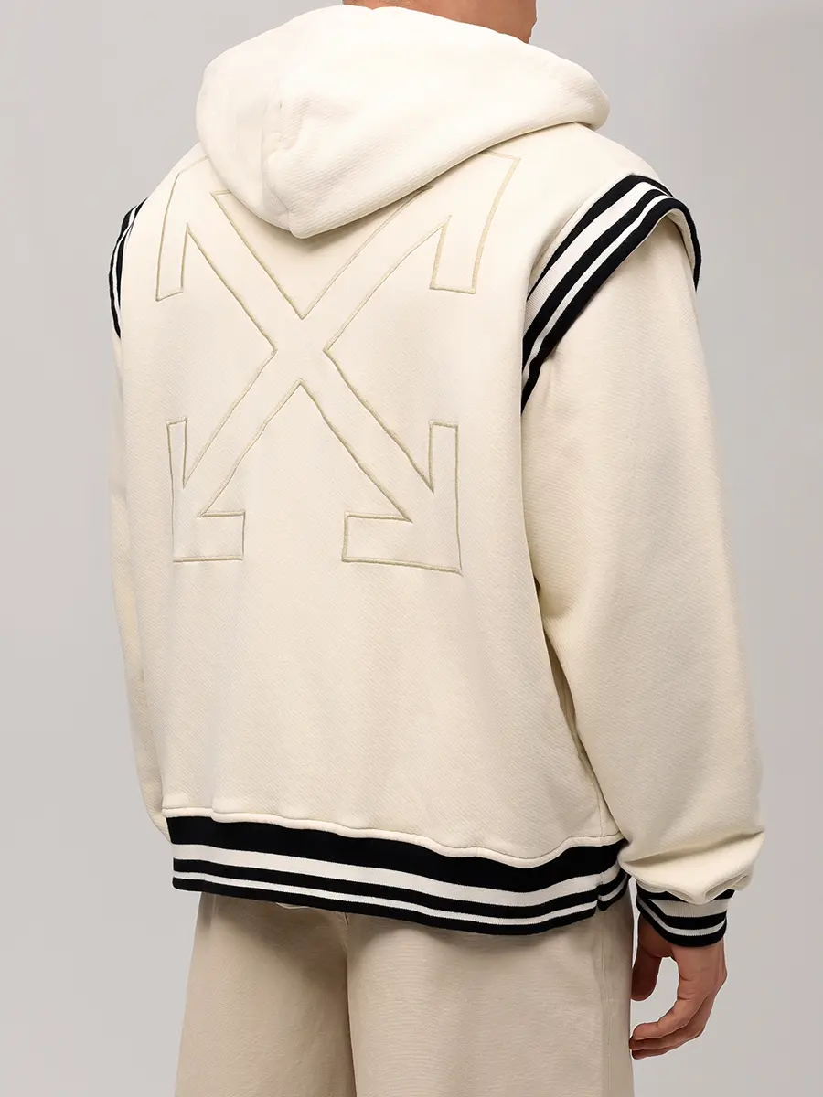 Бомбер хлопковый OFF-WHITE OMEK003S25JER0010B0B Кремовый  Фото 3