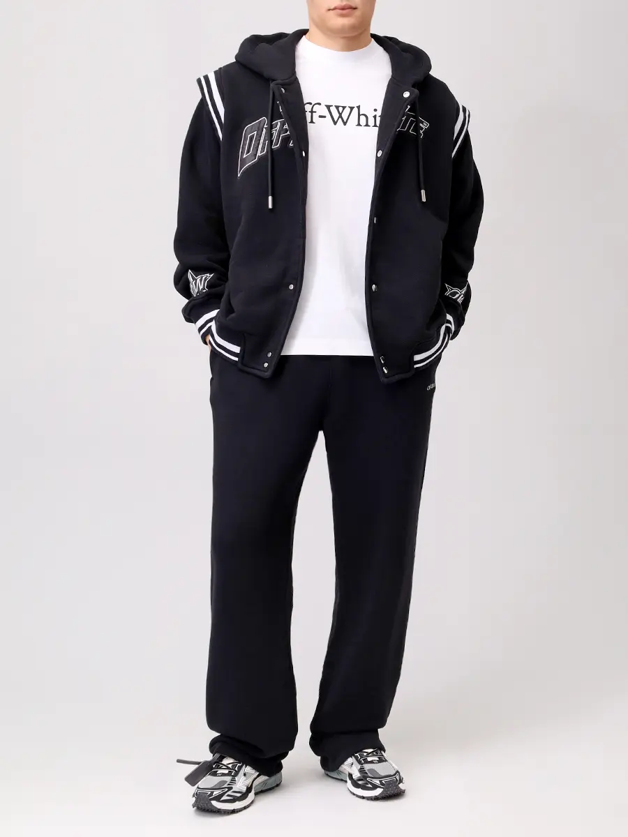 Бомбер хлопковый OFF-WHITE OMEK003S25JER0021040 Черный  Фото 2