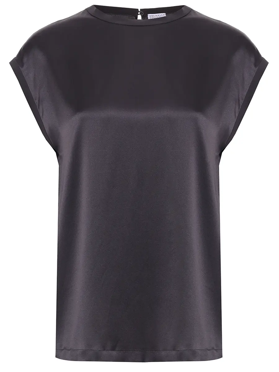 Топ шелковый BRUNELLO CUCINELLI M0C59EH500 C2355 Серый 