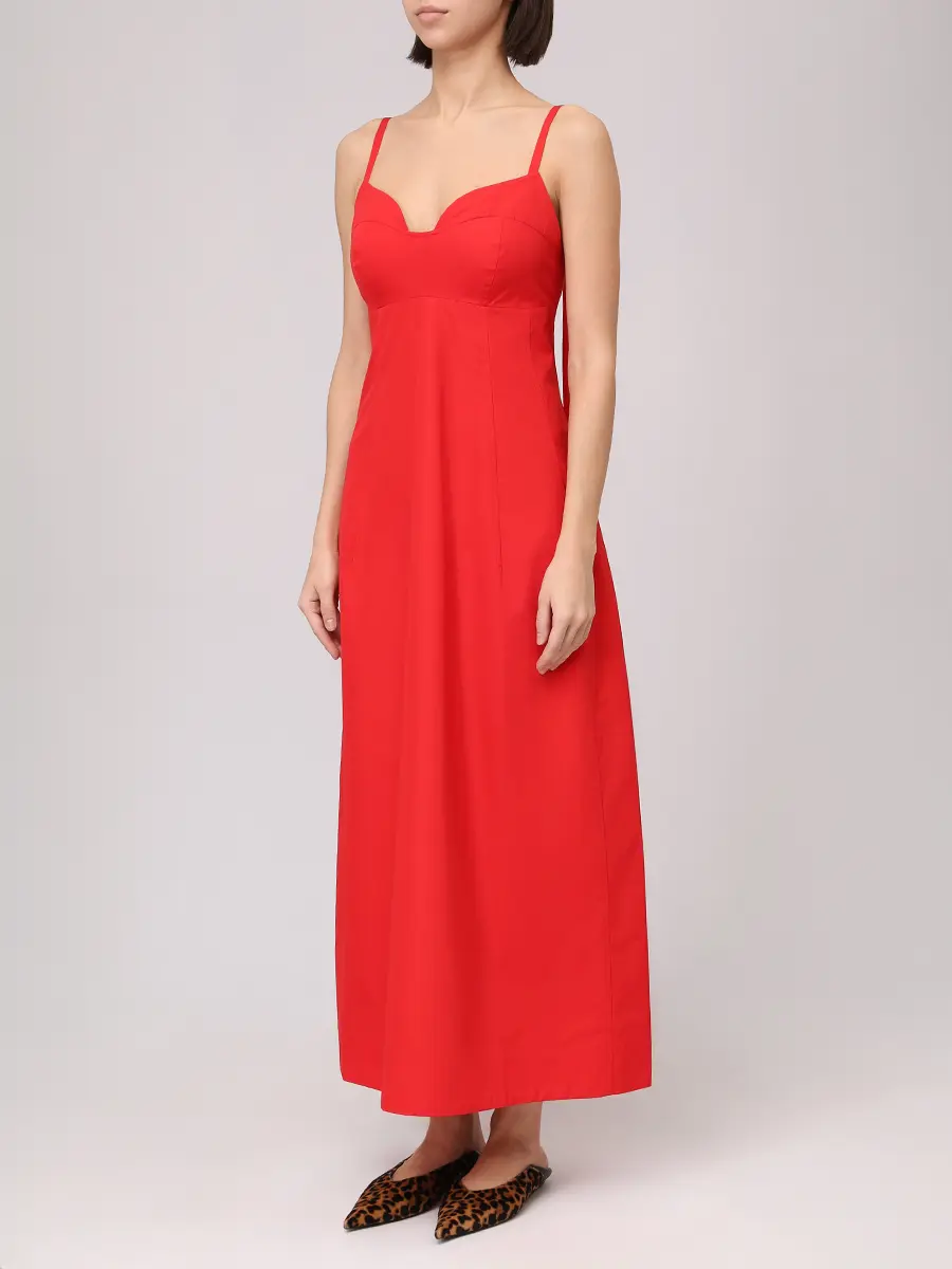 Платье хлопковое CO 4582ACP 621 Красный  Фото 4