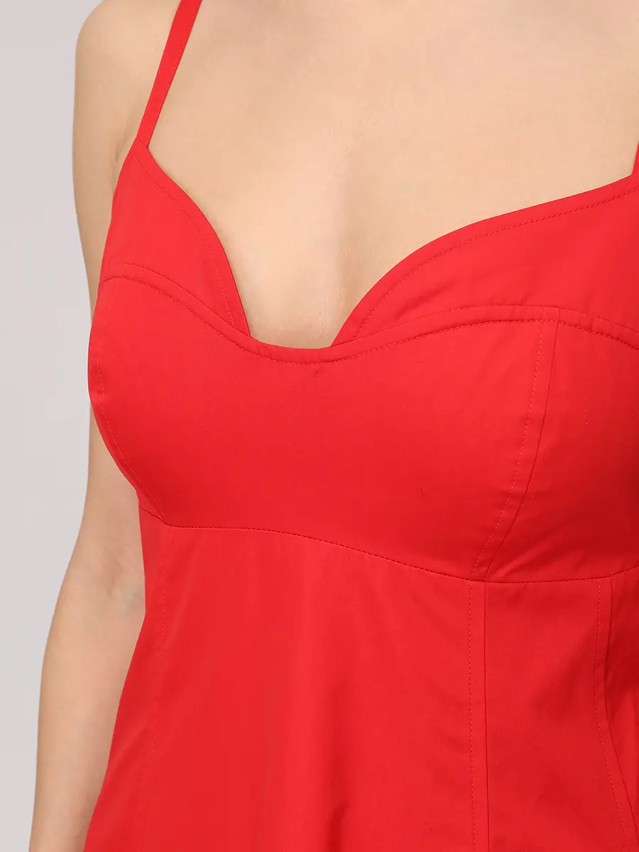 Платье хлопковое CO 4582ACP 621 Красный  Фото 5