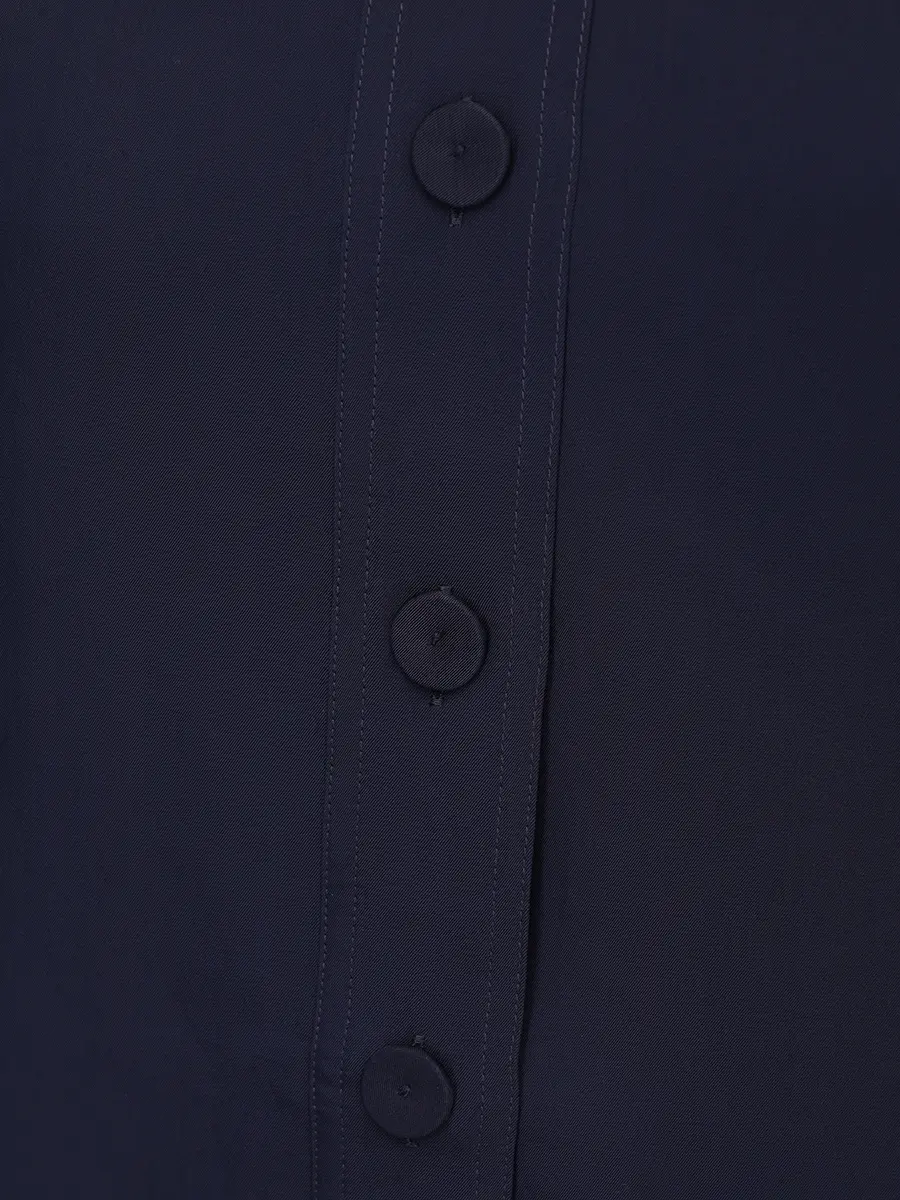 Рубашка из вискозы и шелка CO 1239DVST 410 Синий  Фото 6