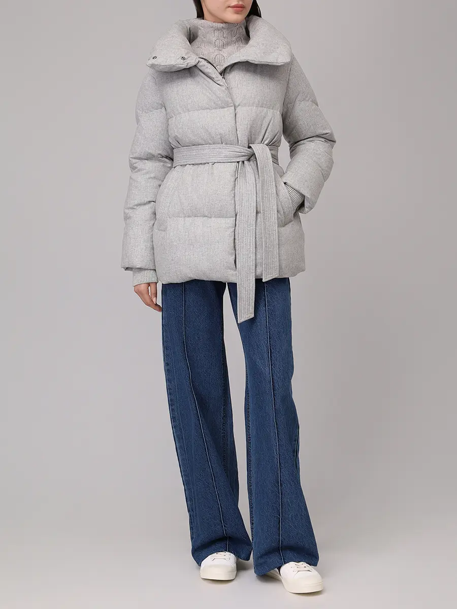 Пуховик стеганый HETREGO 8P740 F 25W015 LGM LOUISE Серый  Фото 2